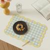 Dining Room Placemats Dopamine Grid Oil-Proof Waterproof Pu Leather Table Mat Heat-Resistant Kitchen Tableware Bistro Bar Home