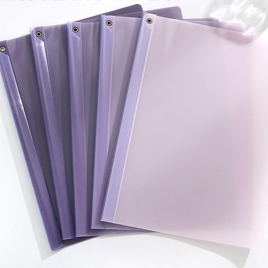 5Pcs Clear File Sleeve with Long Clamp Document Test Paper Organizers Large Capacity Filing Folder for Sutdent Teacher