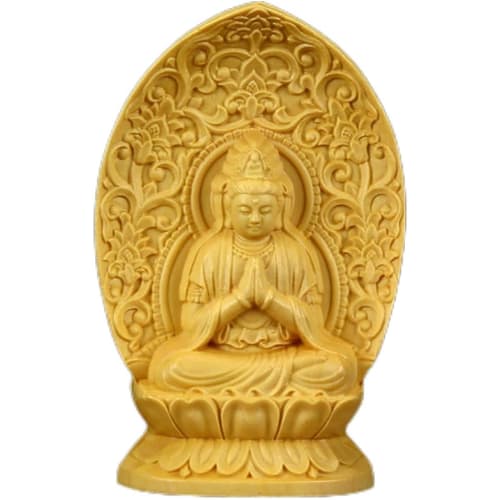 

Guardian deity wooden miniature Buddha statue (Seishi Bodhisattva) 7cm