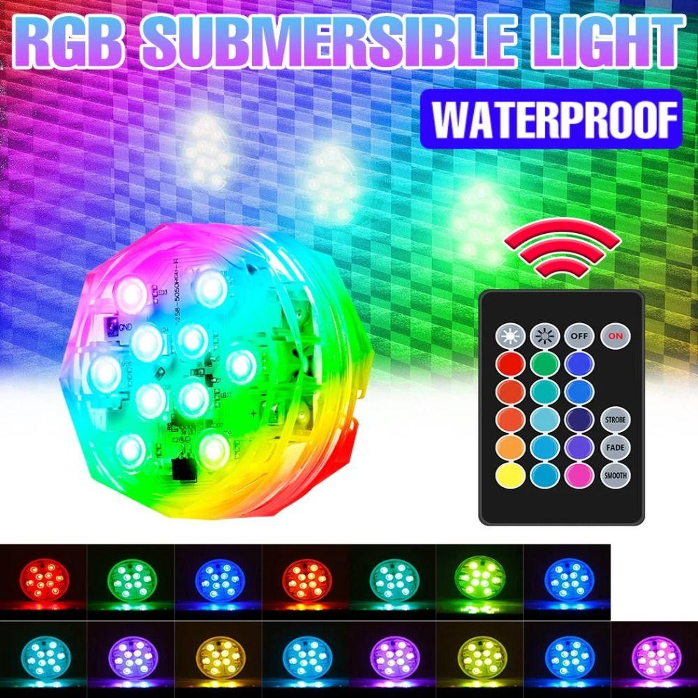 

Водонепроницаемый подводный светильник RGB для бассейна, мини-светодиодные подводные светильники, украшение сада