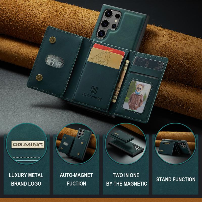Luxury Magnetic Leather Phone Cover With Card Holder 2 In 1 Detachable Wallet Case for Samsung S26 S24 S22Ultra S23 Plus S25 S21