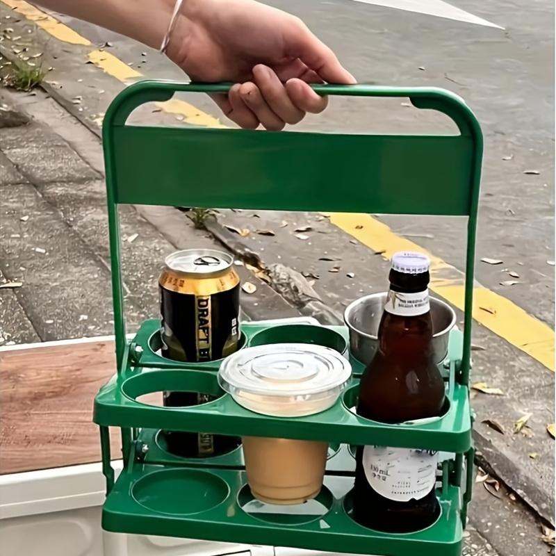 Collapsible Drink Tote Portable Handbag Holds 6pcs Beer Coffee Tea Storage Basket Daily Use Party Supplies Oktoberfest Essential