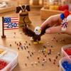3D Beaded Animal Craft Kit DIY Bead Art Set Includes Eagle Flag Liberty Bell Balloon Designs for Creative Assembly and Display