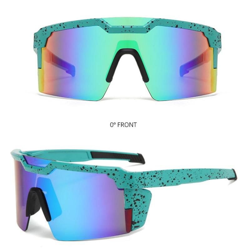 Новые цельные квадратные очень большие спортивные мужские солнцезащитные очки — фото 9