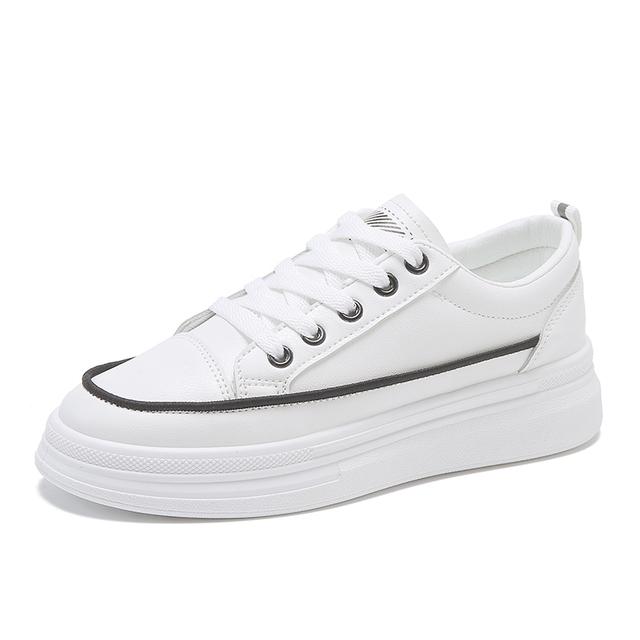 

Новые стильные повседневные спортивные туфли на шнуровке с подошвой средней длины, удобные мягкие низкие женские туфли белого цвета с мягкой подошвой 40 чёрный