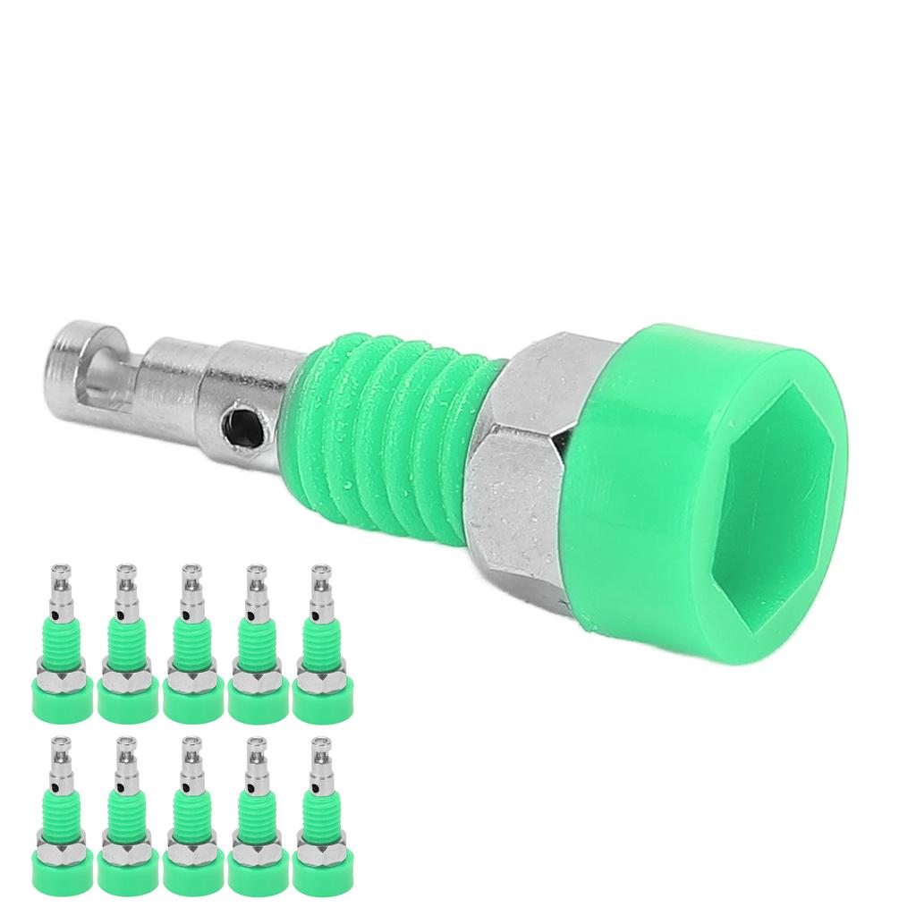 10pcs 2mm Banana Female Jack Socket Connector Adapter Panel Mini Binding Post for Electronic InstrumentGreen