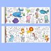Kids' Coloring & Doodling Pad: Large Drawing Paper, Kindergarten Baby Art Book, Hand-Drawn Outlines, Watercolor & Painting Scroll