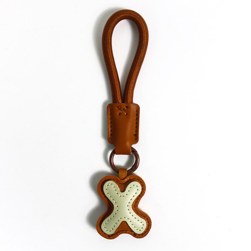 High-End Leather Alphabet Keychain Bag Pendant