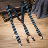 British Style Suspenders for Men Metal Clip Stripe Suspender Clip Casual Y-Type Suspenders  Men
