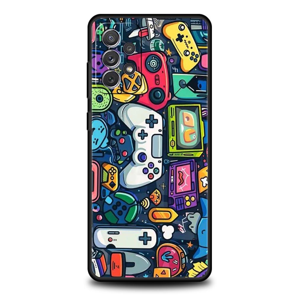 Technology Game Console Phone Case for Samsung Galaxy A55 A35 A17 A07 A15 A13 A25 A51 A71 A72 A73 A32 A52 A52S A41 5G Soft TPU