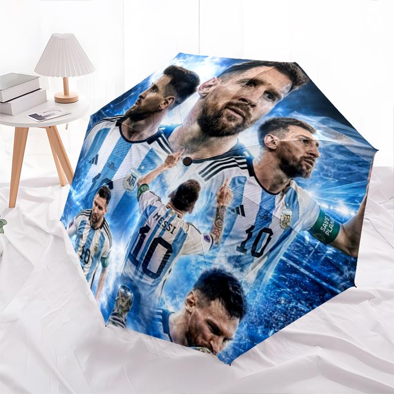 Lionel Messi Argentina Legend Folding Umbrella Suitable For All Seasons 8 Paraphenoid Bones Outdoor Sun Umbrella Light
