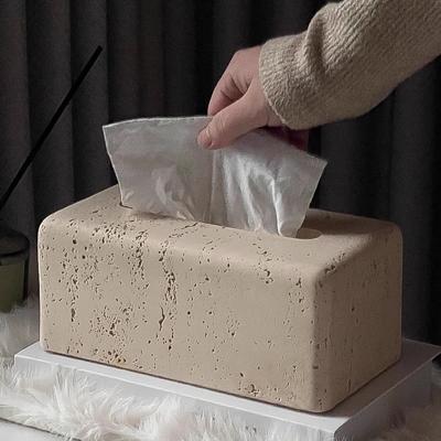 Scatola di Fazzoletti con Texture di Pietra di Grotta Soggiorno Desktop di Fascia Alta Tavolino da Caffè Scatola di Carta Creativa