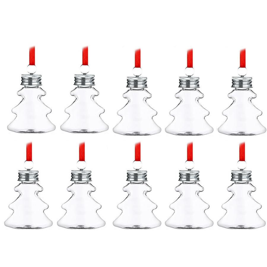 

10 шт. Рождественские елочные украшения, заполняемые бутылки с водой, пластиковые прозрачные шарики в форме рождественского шара, подвеска для домашнего декора для вечеринки
