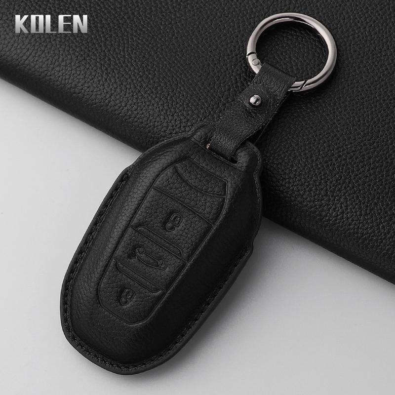 Genuine Genuine Leather Auto Key Fob Cover Case Fit For Peugeot 2008 3008 4008 5008 308 408 508 Citroen C1 C2 C4 C6 C3-Xr Picasso Grand Ds3 Ds5