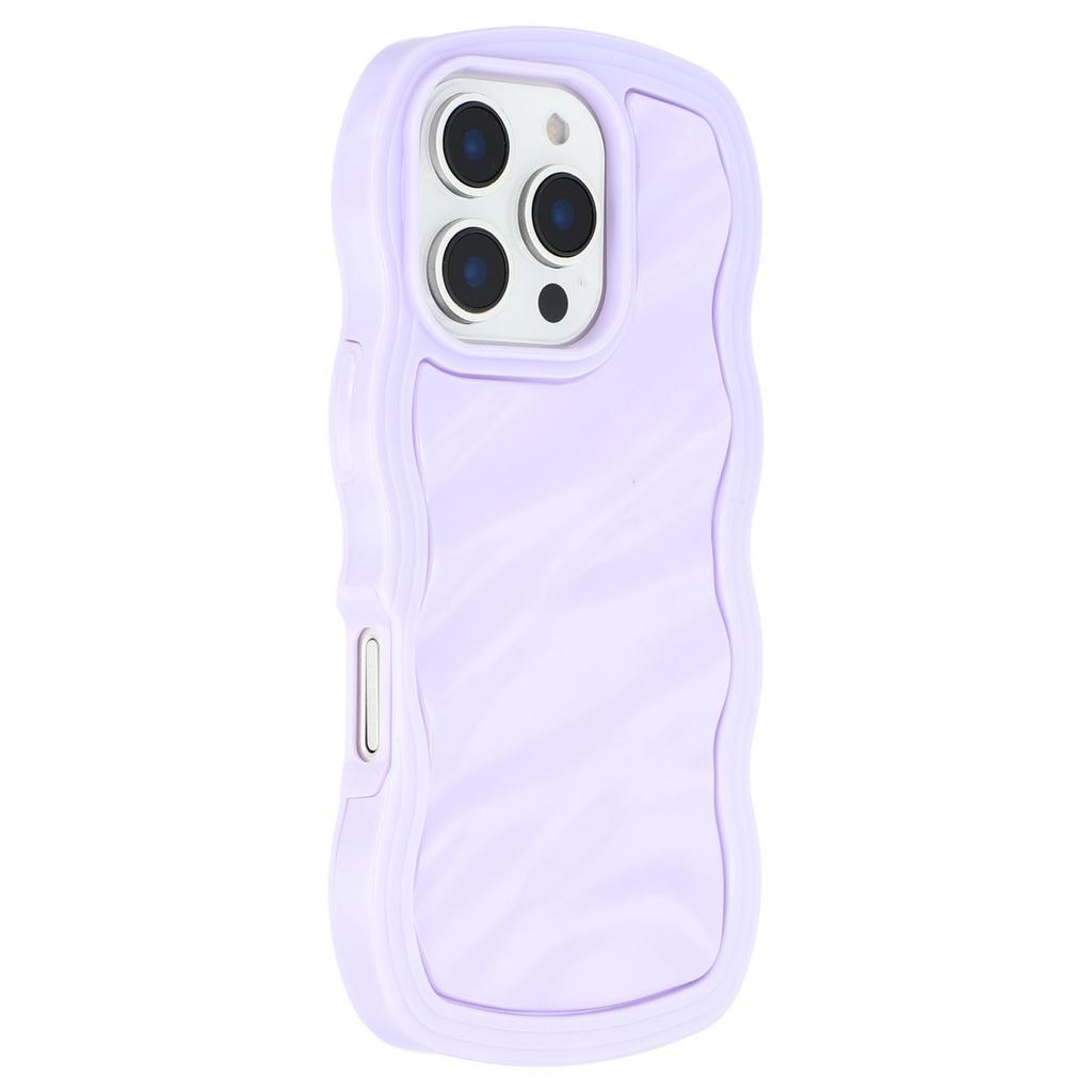 For iPhone 16 Pro Max Case Wavy Edge Shockproof TPU+PC Phone Cover
