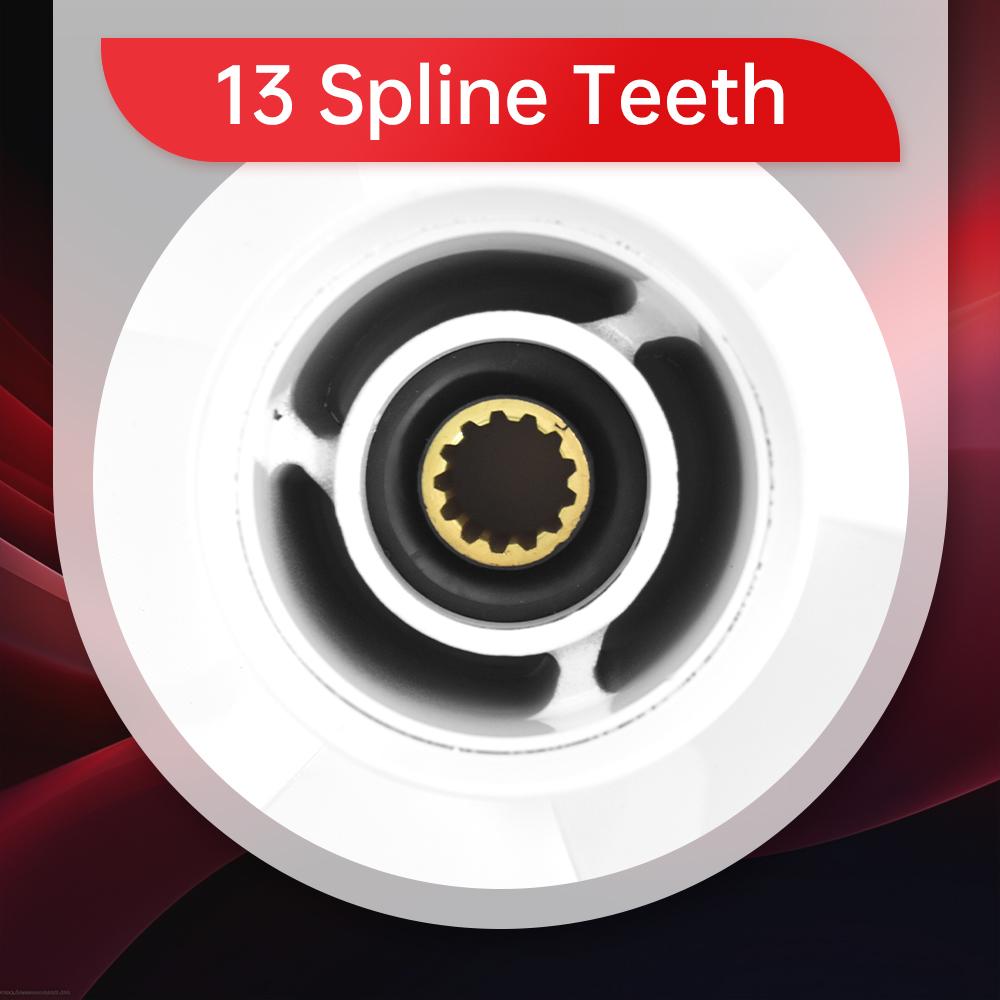 For Yamaha Outboard Propeller 11-3/4 X 10 , 40 50 60 HP , 3 Blade ,13 Spline , RH , White Aluminum Alloy Screw 663-45954-01