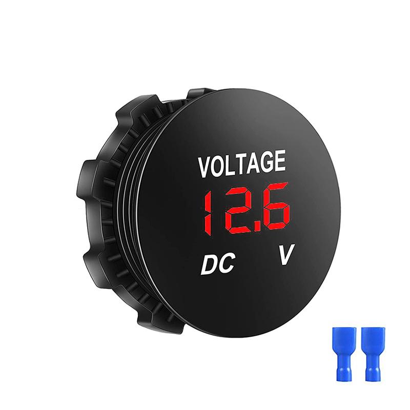 12V LED Digital Voltmeter Waterproof Voltage Gauge Meter Battery Tester with Digital Touch Display Panel for Car Boat Marine