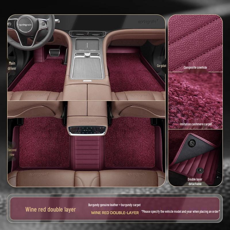 Mercedes-Benz Genuine Leather Full Surround Floor Mats for E-Class, C-Class, S-Class, G-Class, EQC, EQE, GLS, GLE 450 AMG.