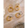 Eetit Distinctive Stainless Steel Double Round Drop Daily Earrings for All Occasions Tarnish Resistant Versatile Trendy Jewelry