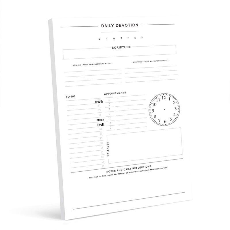 English Tear-off Sticky Notes Book: Simple Style for Self-Discipline, Schedule, and Time Management 60 sheets