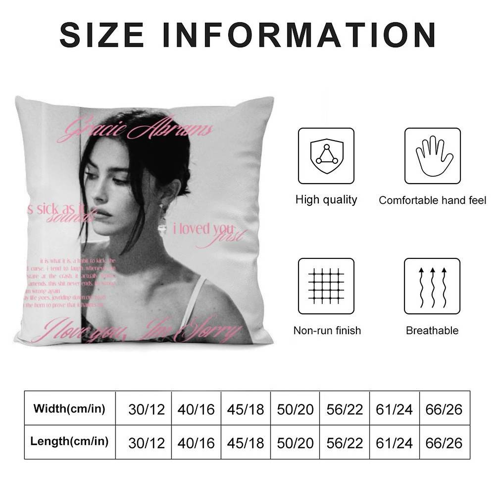 Singer G-Gracie Abrams Pillow Case Sofa Living Room Bedroom Double-Sided Printing Square Cushion Nap Time Pillow Case