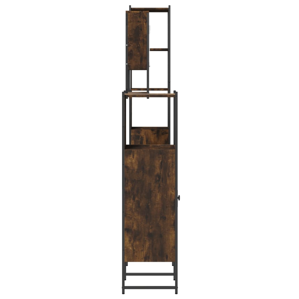 4 piece bathroom furniture set in smoked oak wood based material