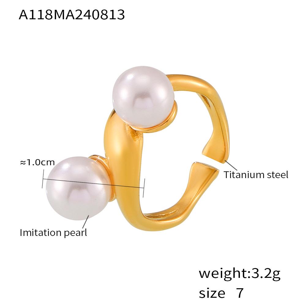 

Минималистичное геометрическое кольцо с открытой жемчужиной - Женский холодный стиль, нишевый дизайн