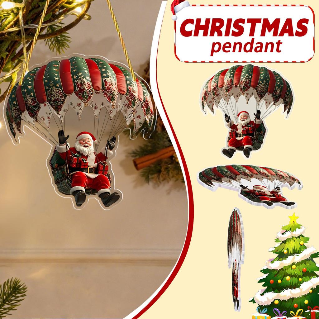 Christmas Parachute Pendant, As A Gift Decoration Pendant, A Funny Christmas Pendant To Decorate The Christmas Tree Window