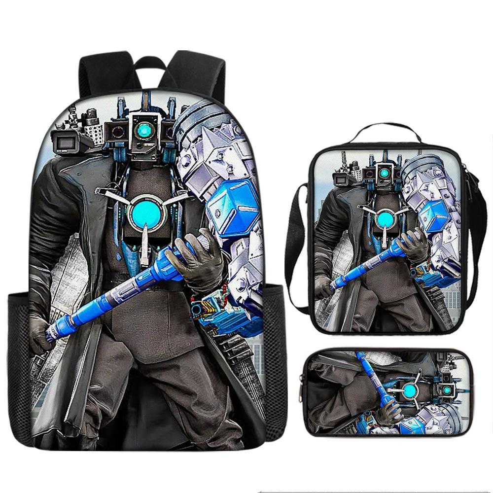 Kuromi Horror Smile Game Brawl Stars Vintage Backpack Set of 3, Multi-Functional Large Capacity School Bag Accessories