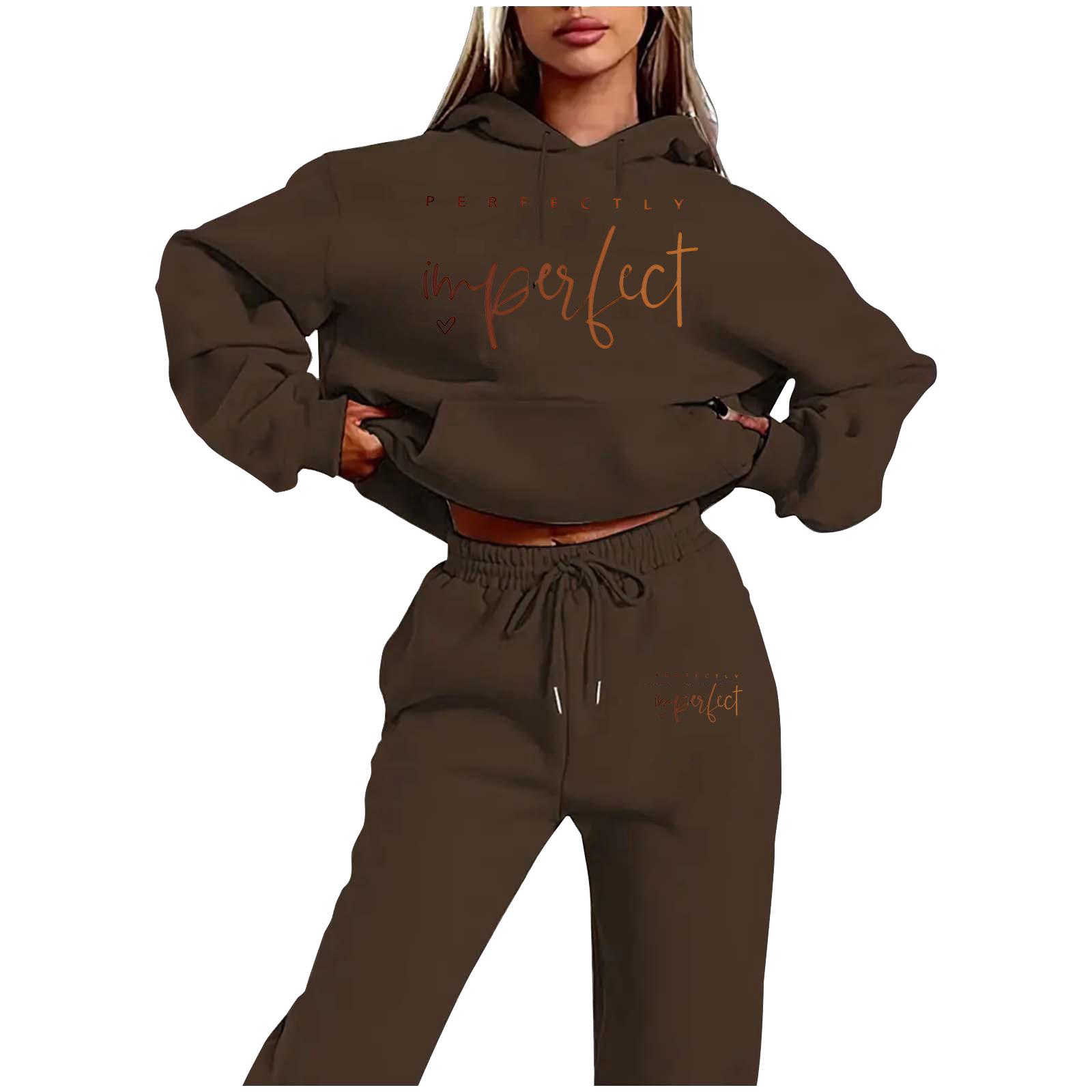 Bestseller europäische und amerikanische Damen-Kapuzenpullover mit Buchstabenaufdruck, modische lässige Langhosen-Sets, Großhandel M
