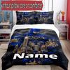3pcs Duvet Cover Set (1*Duvet Cover + 2*Pillowcase, Without Core), Custom Name Batman Pattern Bedding Set, Home Bedroom Decor Gift