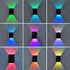 Quadratische LED-Wandleuchten, Gang, Korridor, dimmbar, mehrfarbig, Up-Down-Lampe mit Infrarot-Fernbedienung