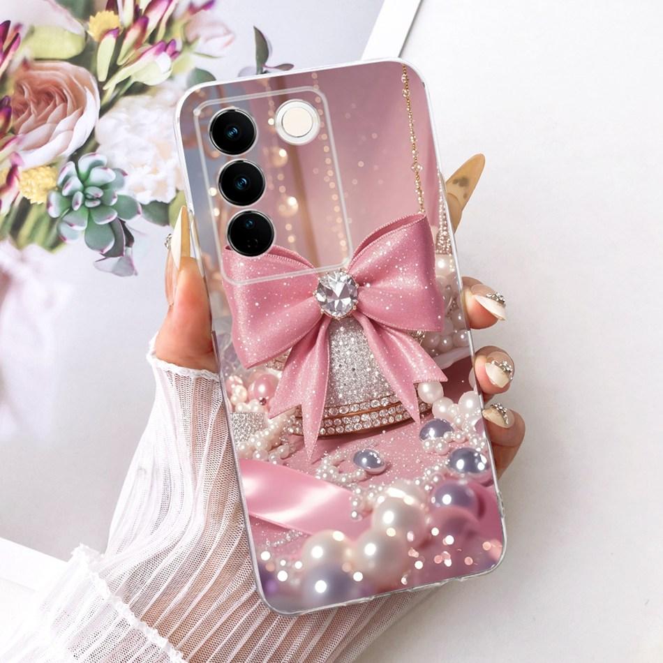 For Vivo V27 V27Pro Cute Flower Butterfly Cat Painted Case For Vivo V 27 V27 Pro V2230 V2231 Soft Silicone TPU Phone Cases