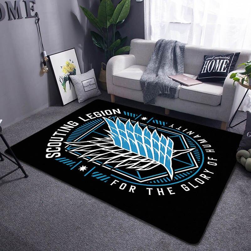 Attack On Titan Wings of Freedom Cartoon Carpet Children's Carpet Living Room Bedroom Anti-slip Carpet Photography Props Carpet