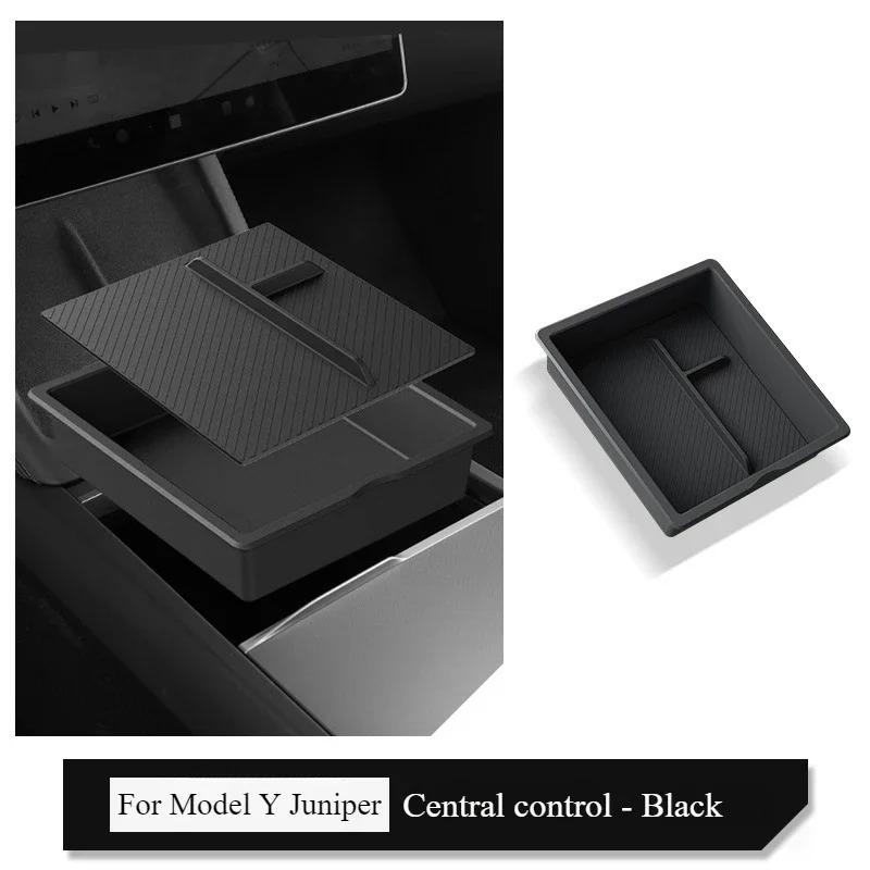 For Tesla Model Y Juniper 2025 Central Control Storage Box Armrest Box Eyeglass Holder Organizer Tray Car Interior Accessories
