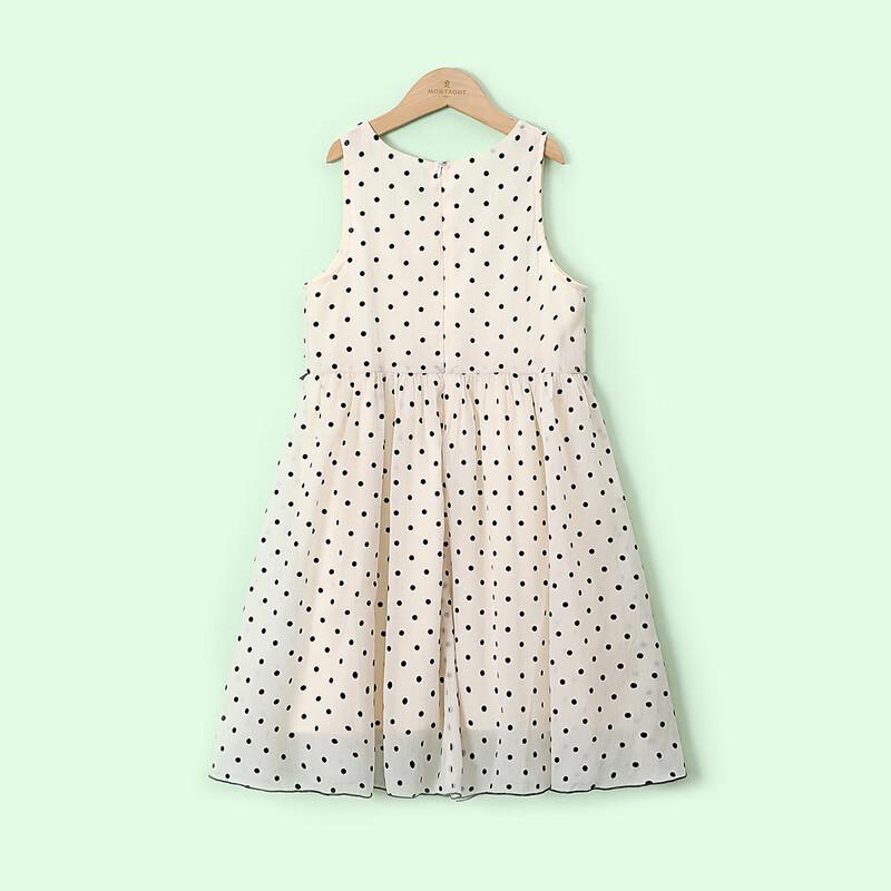 Montagut Kids Girls' French Square Neck Polka Dot Vest Dress