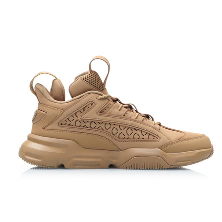 Li Ning Hanjia Abrasion Resistant Breathable Low top Chunky Sneakers Men's Wheat AGBP109-4