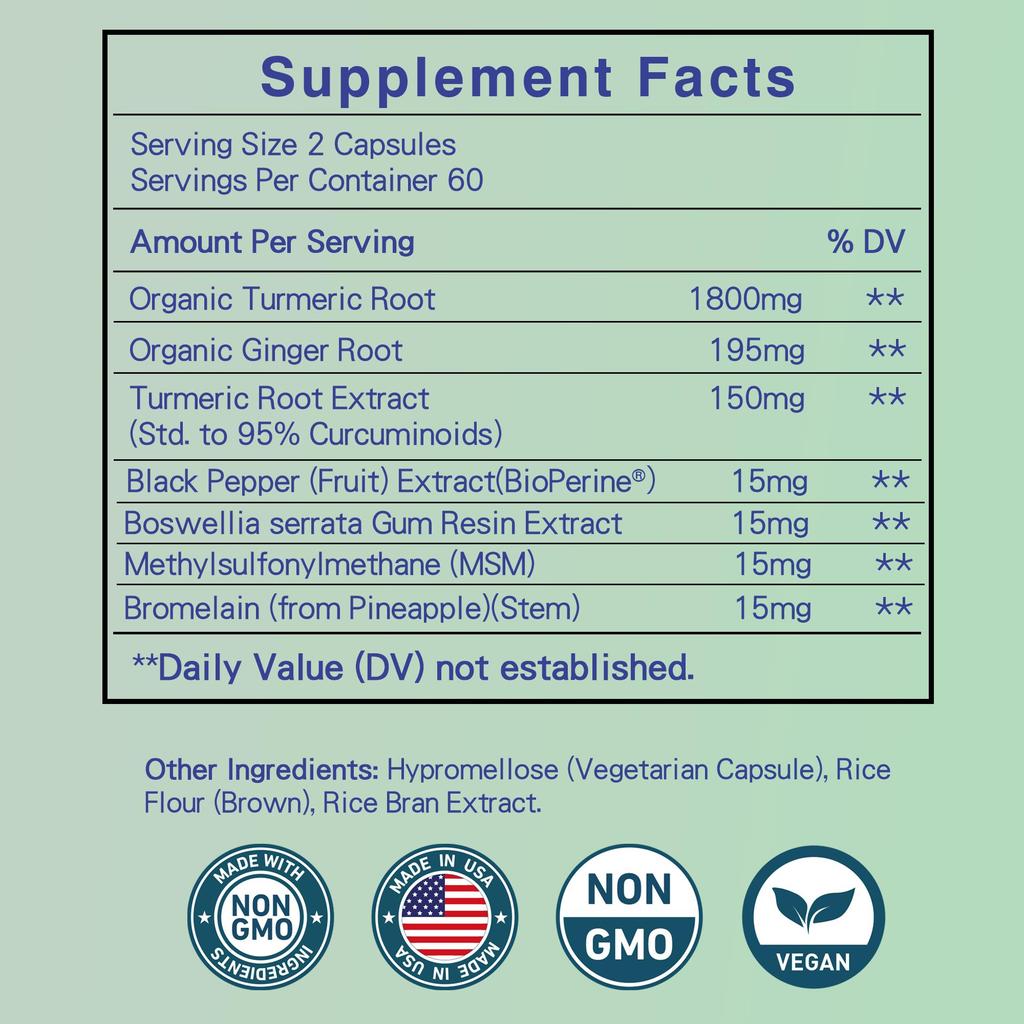 Buporai Curcumin and Ginger Root Capsules - Joint Health