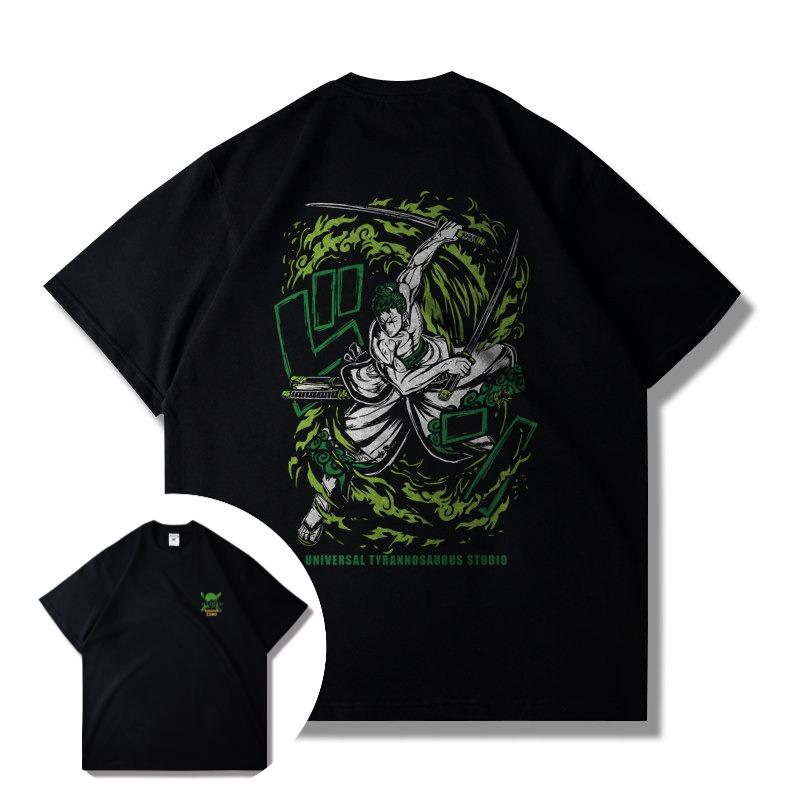 One Piece Anime Print Jointed Shortsleeved Tshirt for Unisex and Women Made of Pure Cotton Thick and Loose Suitable for Summer