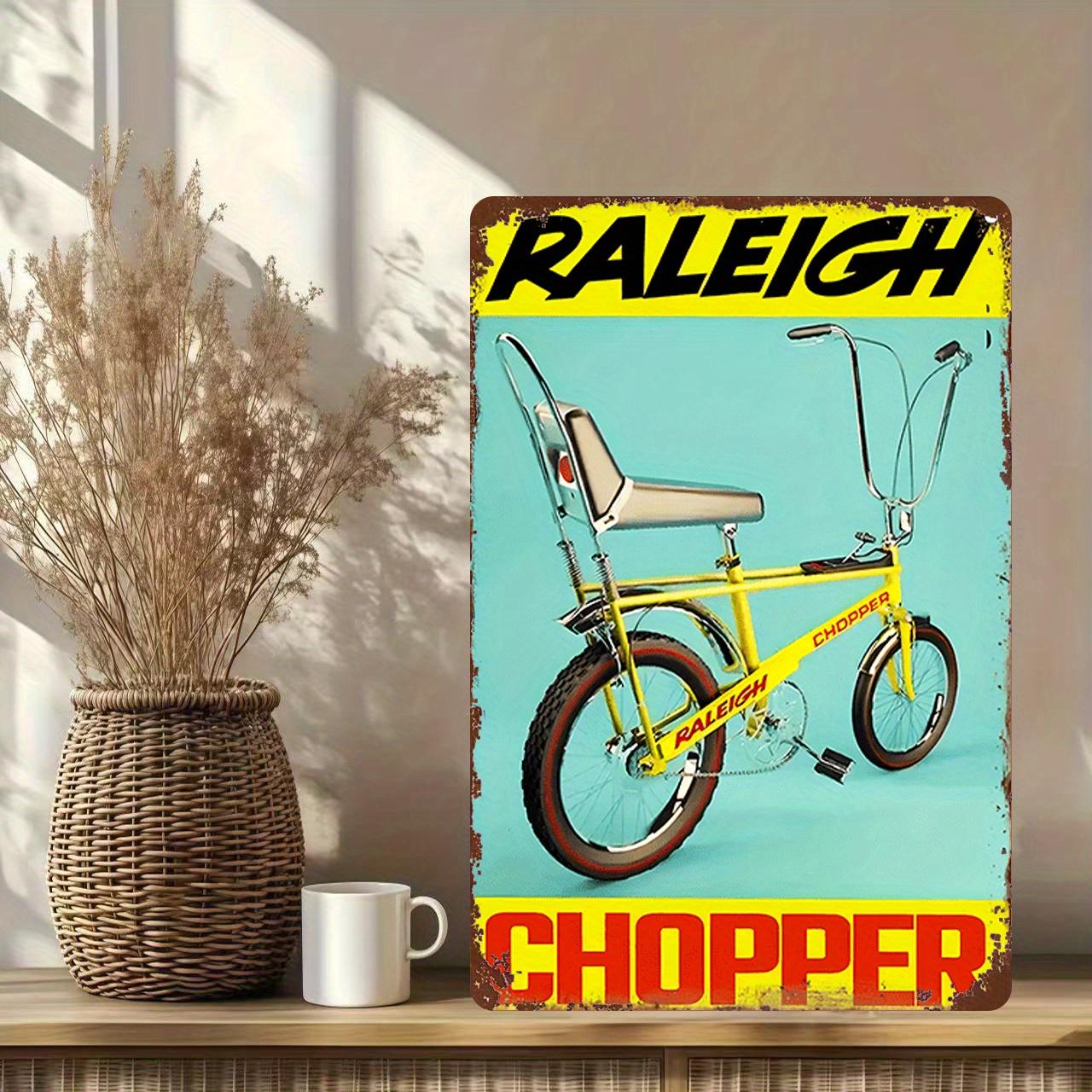 

High Definition Tin Sign Vintage Raleigh Chopper Bicycle Retro Metal Wall Art Classic Bike Decor Plaque for Garage Man Cave Bar 20x30cm（7.8x11.8inch）