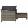 4 Piece Garden Lounge Set with Cushions Grey Poly Rattan