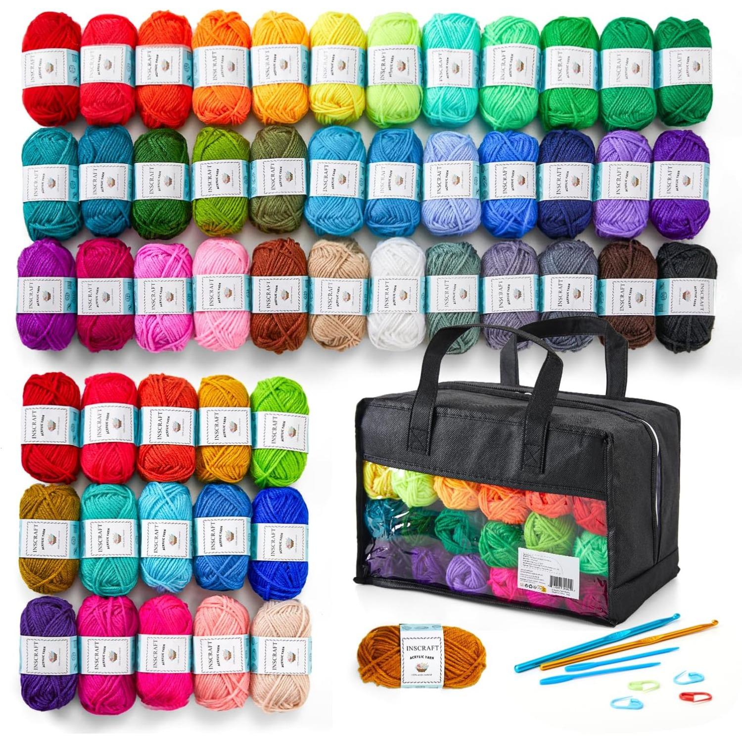 52 Acrylic Yarn Skeins, 1820 Yards
