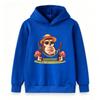 Kids Boys Girls Pullover Hoodie, Cute Hedgehog Chill on Hammock With Summer Drink Mushroom Printed Casual Soft Hooded Sweatshirt For Children Daily Ou