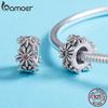 BAMOER Fashion New 100% 925 Sterling Silver Daisy Flower Silicon Spacer Beads fit Charm Bracelet