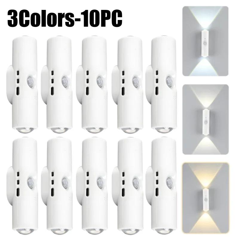 Magnetic RGB Color Changing Night Light with Smart Human Sensor Rechargeable Wall Lamp for Home Decor Ambient Lighting