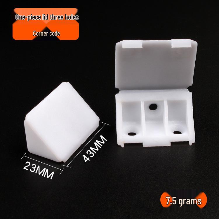 Thickened White Nylon Corner Bracket, L-Shaped 90 Degree, Triangular with Cover for Furniture Cabinet Connector