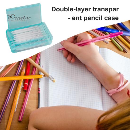 Eujgoov Stapelbare Schreibmappe Aus Klarem Kunststoff – 20,3 X 12,2 X 5,9 Cm, Großer Stauraum Für Schulbedarf