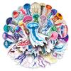 50 Cartoon Jellyfish Stickers: Colorful Animal Designs for Kids, Perfect for Decorating Cups, Suitcases, and More – Waterproof & Durable
