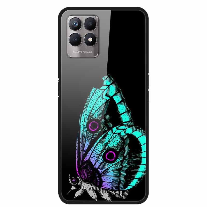 For Realme 8i Cases Realme 8 5G Tempered Glass Hard Back Cover For Realme8 Phone Cases Soft Bumper Fundas for Realme 8 i Realme8