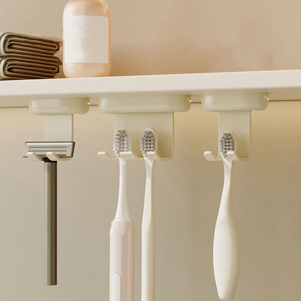 3Pcs Antique Style Electric Toothbrush Storage Hook Wall Mounted Toothpaste Organizer  Bathroom